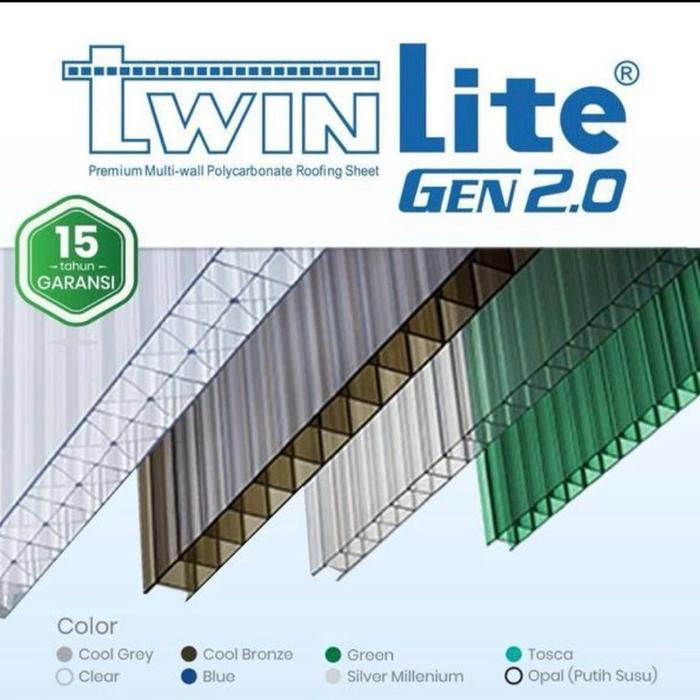 Baru Twinlite 10Mm Atap Polycarbonate