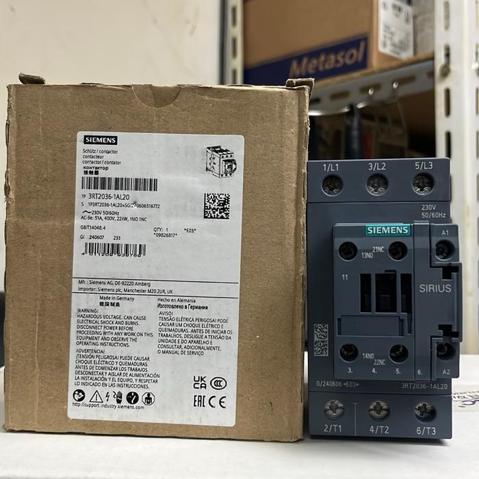 SIEMENS 3RT2036-1AL20 CONTACTOR SIEMENS ORIGINAL