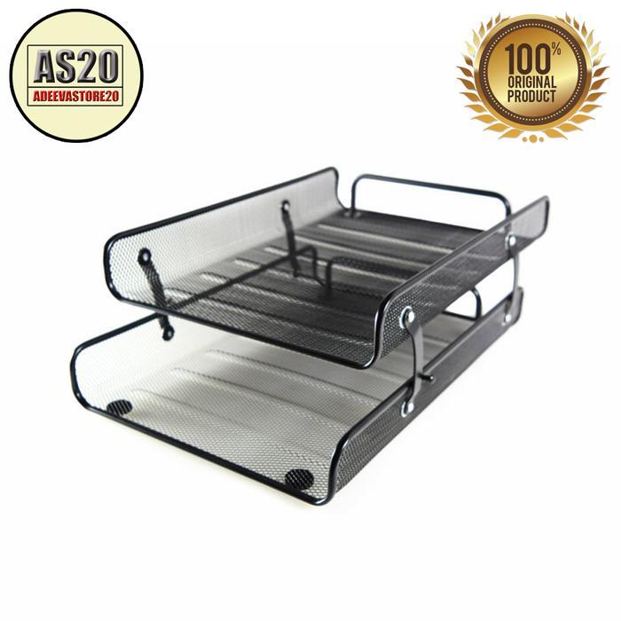 File Organizer Tempat Penyimpanan Dokumen / Kertas Kantor 2 Tingkat