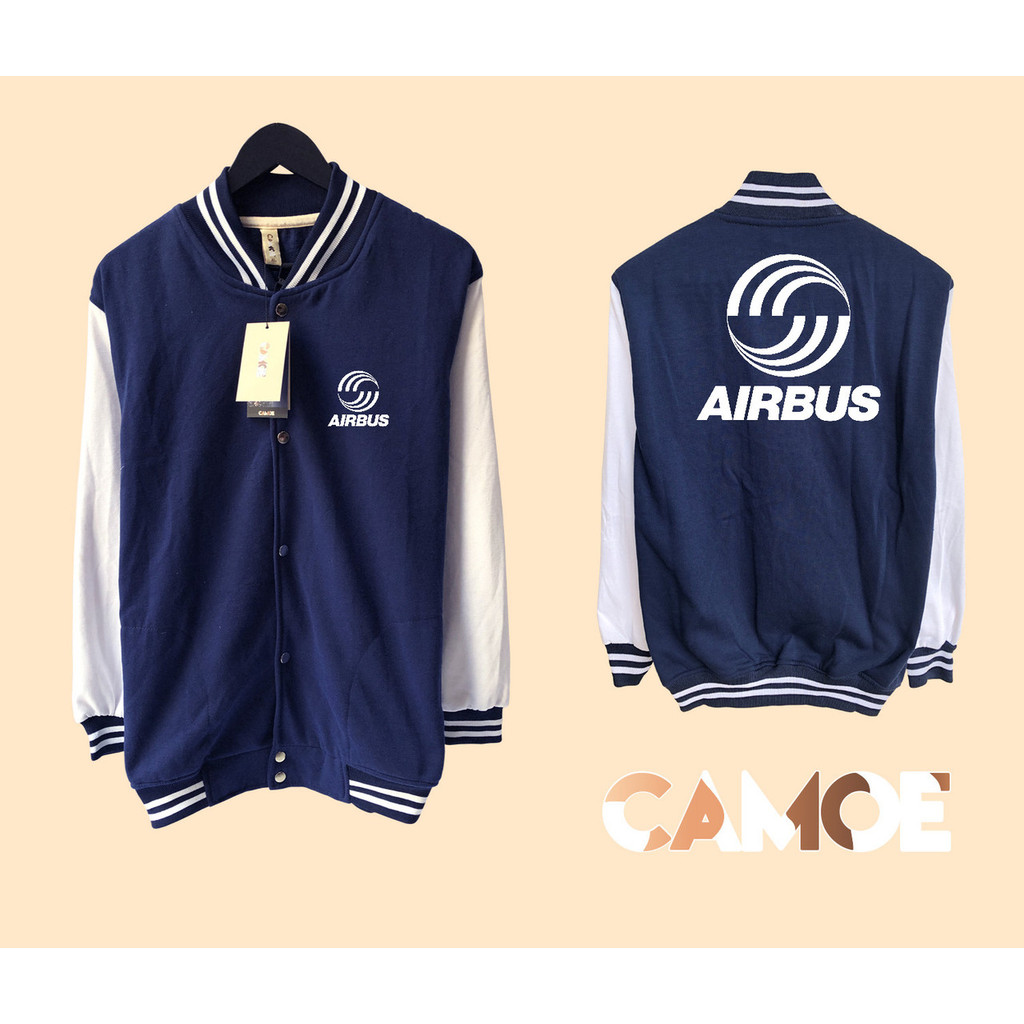 Jaket Baseball Varsity Airbus Airplane Pesawat Terbang
