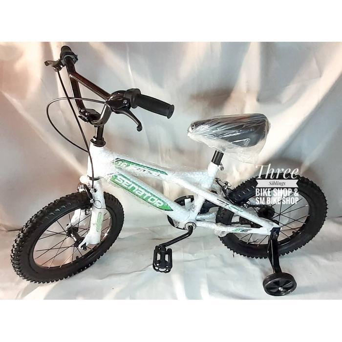 Pedalmaniaa- Sepeda Anak Bmx Senator 16 In Warna Putih Hijau