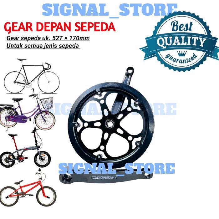 Wiworiyastore - Gear Depan Sepeda Crank Sepeda Gear Depan 52T X 170Mm Bb Kotak Lipat Fixie Minion