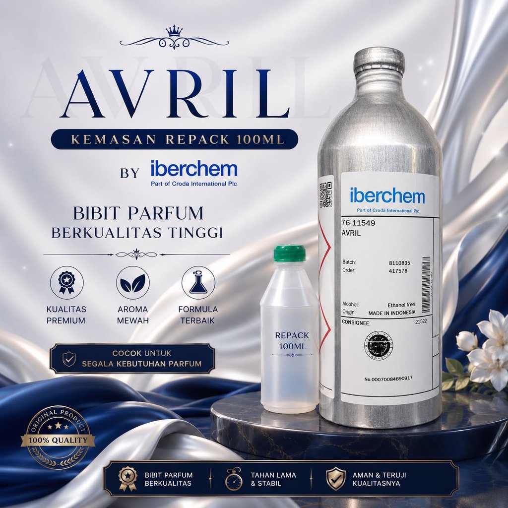 AVRIL ( 100ML ) BY IBERCHEM - Bibit Parfum Murni Tanpa Campuran Kemasan Repack 100ml