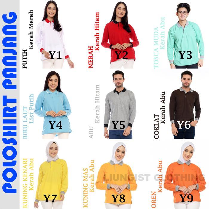 Promo Kaos Polo Panjang Army Polos / Kaos Kerah Panjang Baju
