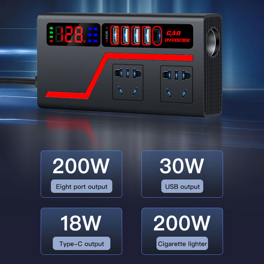 DC TO AC CONVERTER 2000W INVERTER TRAVEL POWER SOLUTION VERSATILE COMPATIBILITY COMPACT DESIGN FOR