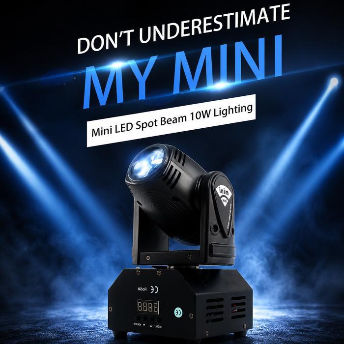 Lampu Sorot Lighting Panggung LED Laser Spotlight Warna Warni RGB Mini LED 10W Spot Beam Moving Head