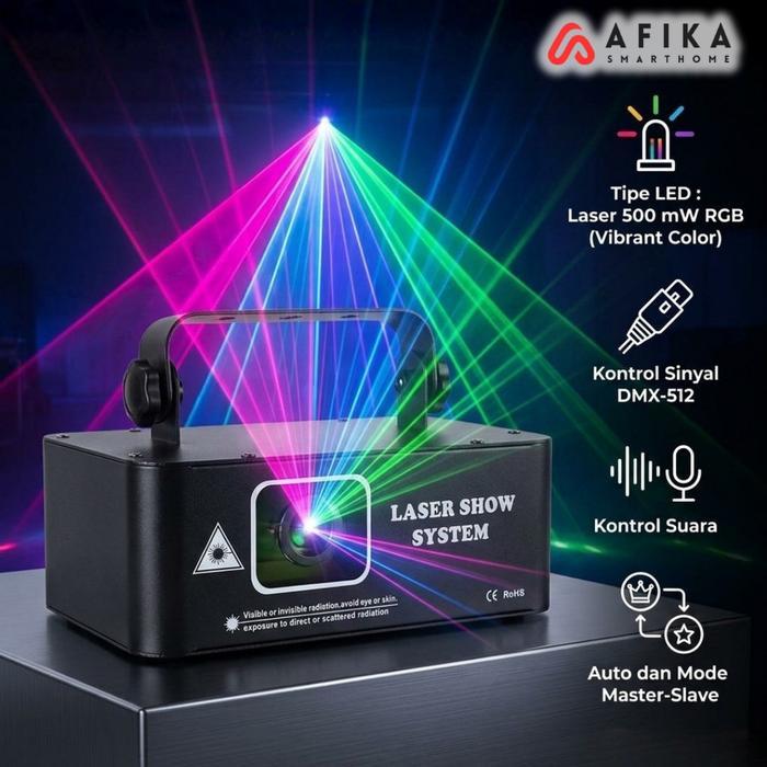 Lampu Sorot Laser Lighting Disco Panggung DJ Disko RGB DMX