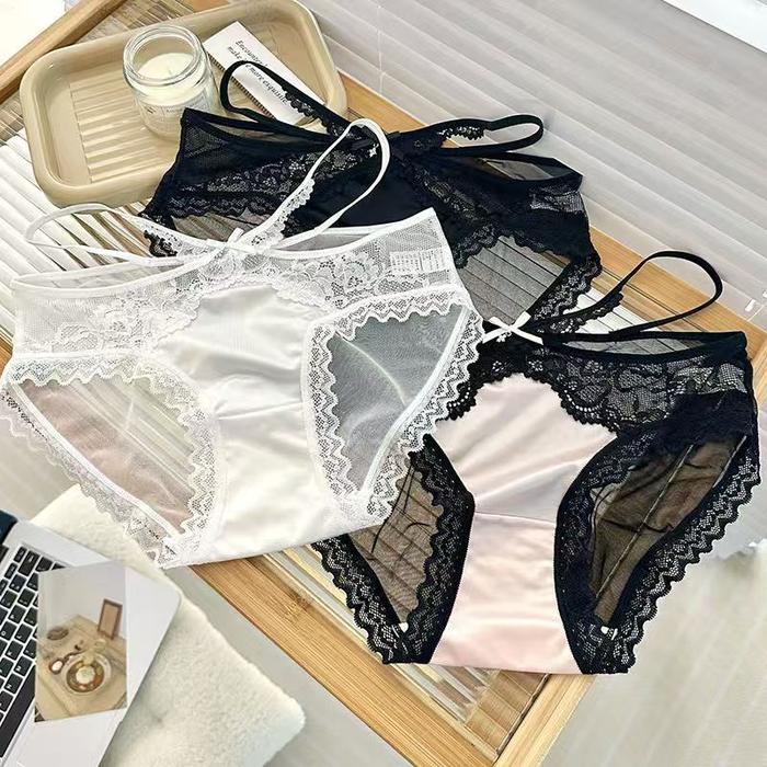 Love Celana Dalam Wanita Renda Seksi CD Renda g string wanita transparan tali samping Lingerie Hitam