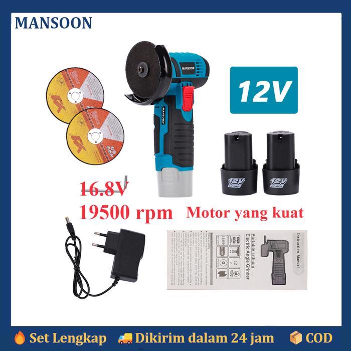 Mansoon 12V Cordless Brushless Mini Gerinda 19500Rpm