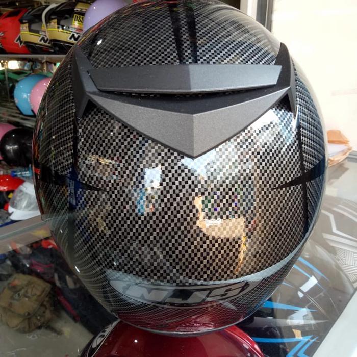 Helm Njs Shadow Double Visor Motif Carbon Kilat