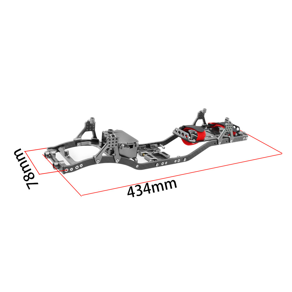 110 RC Crawler Carbon Fiber Girder 4MM C Metal Car Chassis Frame Body Kit Parts For Axial SCX10 II