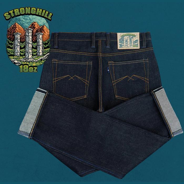 ORIGINAL PROMOSage Denim Stronghill 18oz Sanforized Extra Deep Indigo Selvedge Celana Pria