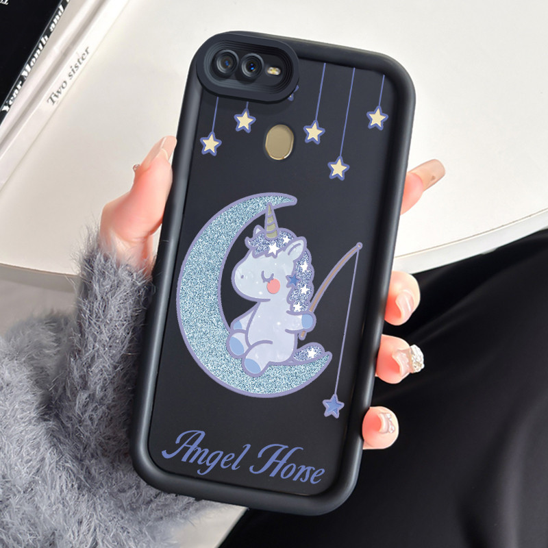 Casing Hp OPPO A7 OPPO A5s OPPO A12 OPPO A12S A11k Case Casing pola star‑moon unicorn HP Cesing mata