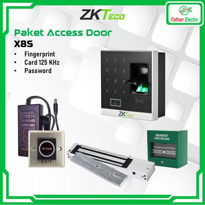 Cunda Shop - Paket Access Control Fingerprint Rfid 125Khz Zkteco X8S Access Door Terbaru 