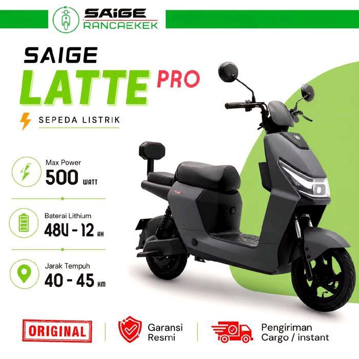 Saige Latte Pro Sepeda Listrik Max Power 500W Baterai Lithium 48V-12Ah Jarak Tempuh 40-45km Original