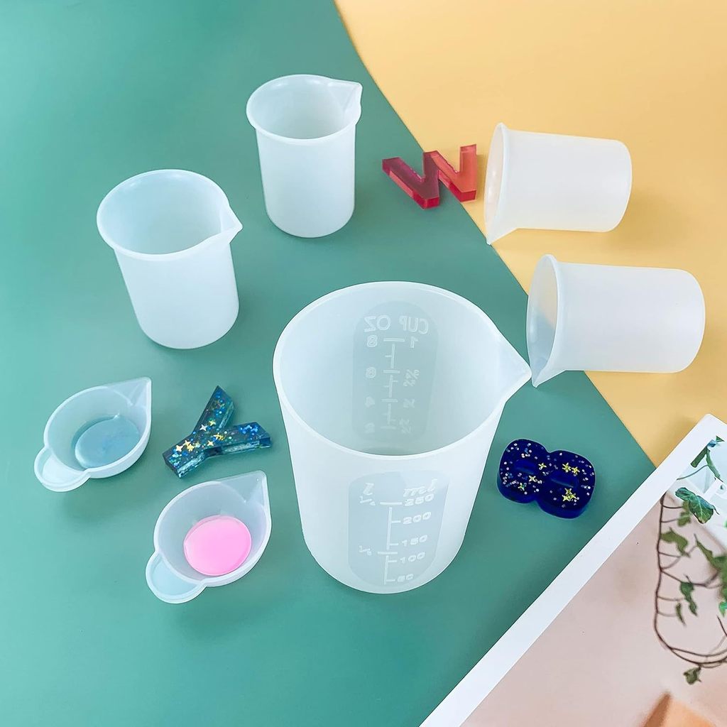 Silione Mixing Measuring ups UV Resin Mold for Paint Pouring ups DIY Resin Tool Resin Aryli Paint
