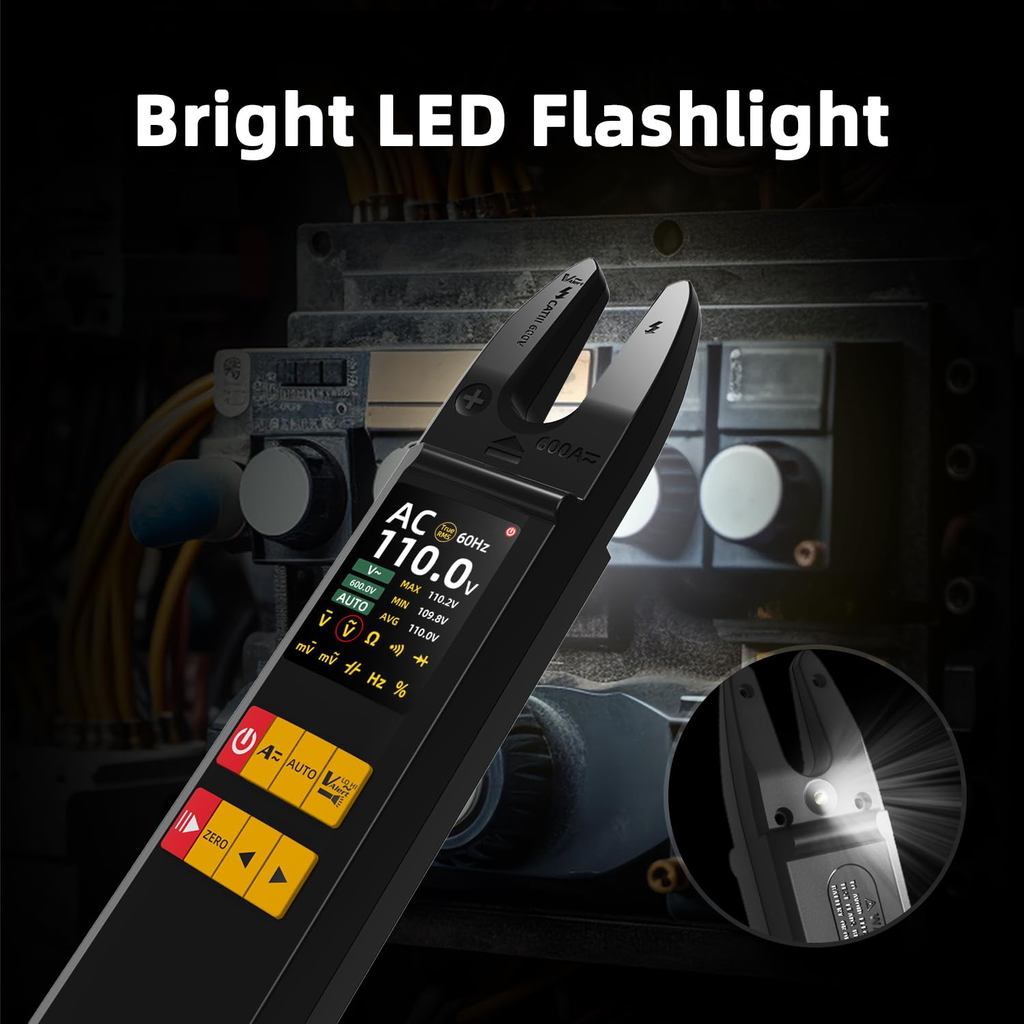 BSIDE DC AC Clamp Meter Open-Jaw 600A Smart TRMS Digital Multimeter Amp Capacitance Diode Ohm Hz