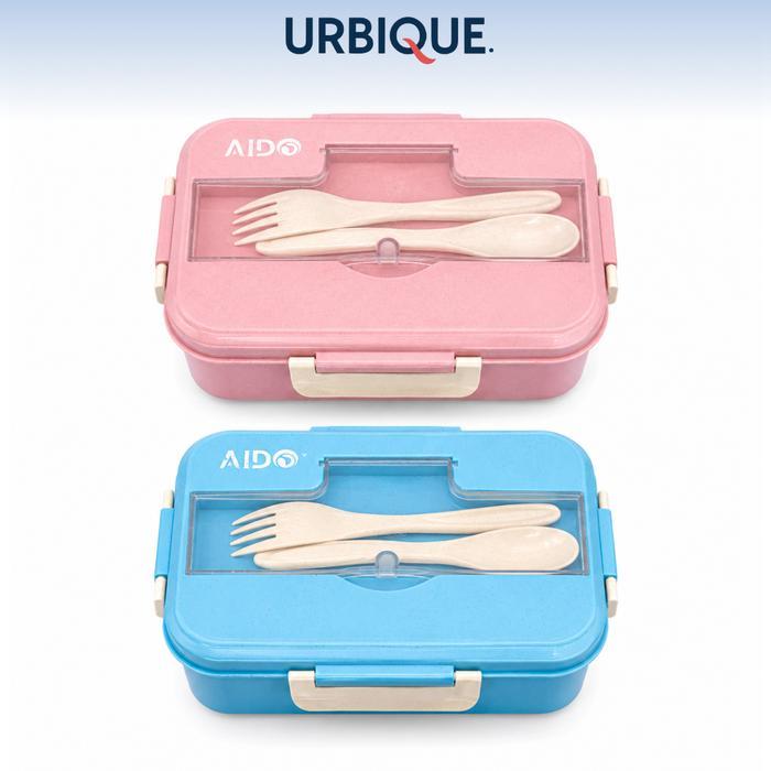 EKSLUSIF Lunch Box Set Kotak Makan Bekal 1L Free sendok garpu set 31003 NO BOX/NO KARDUS