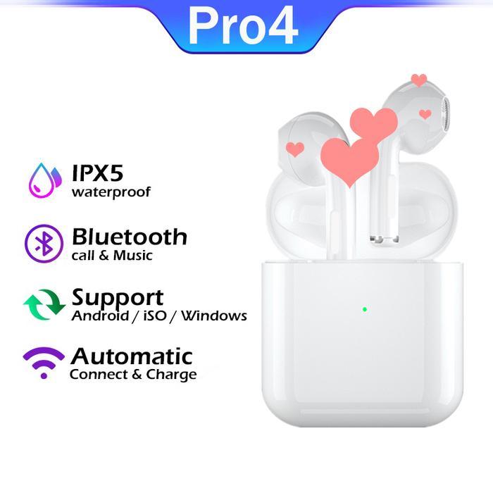 NEW Pro4 TWS Headset Bluetooth Earphone Nirkabel Terbaru Bluetooth Nirkabel Suara Bagus Kualitas