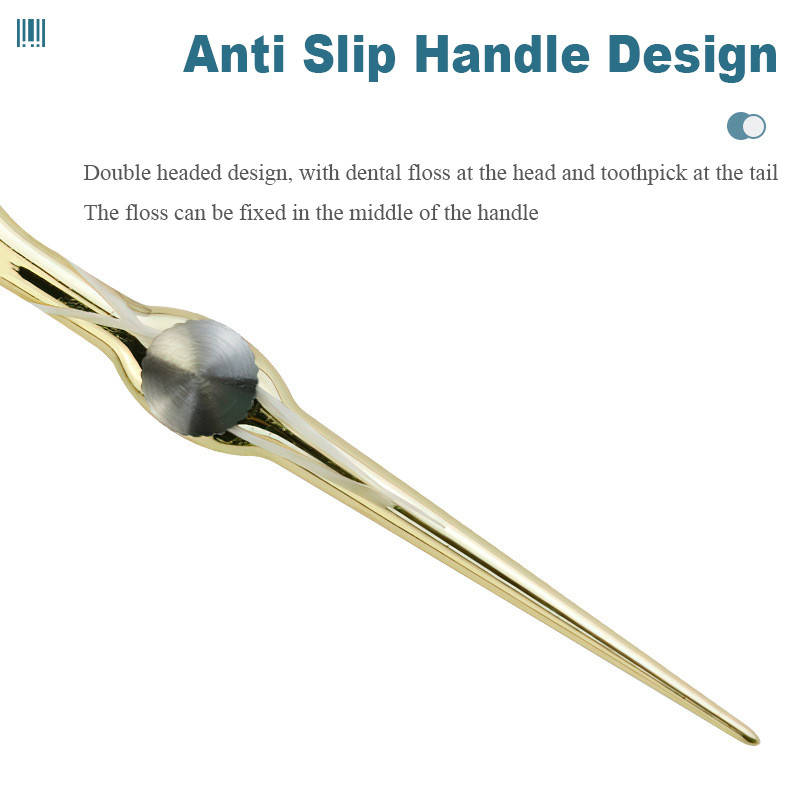 Replaceable Dental Floss Stainless Steel Y Shape Floss Holder Reusable Toothpick Portable Hilo