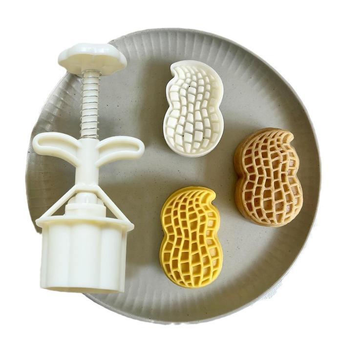 Premium Cetakan Kue Bulan Kacang, Alat Pencetak Kue Kering Motif Kacang, Cetakan Kue Bulan Kacang