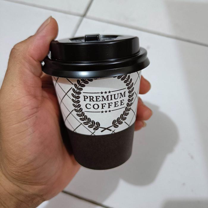 Flash Sale Paper Cup Coffee 1 Set 50 Pcs 9 Oz (Cup+Tutup+Sedotan) Gelas Kopi Kertas Original