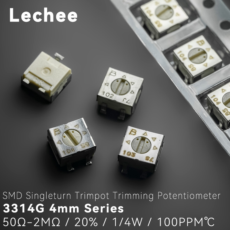 10pcs/lot 3314 SMD Singleturn Trimpot Trimming Potentiometer 3314G 50R 100R 200R 500R 1K 2K 5K 10K