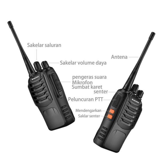 Promo Keeone Ht Mini Jarak Jauh 2 Units Walkie Talkie 10Km(Max) 2800Mah Ht Wlan Uhf520Mhz Handy