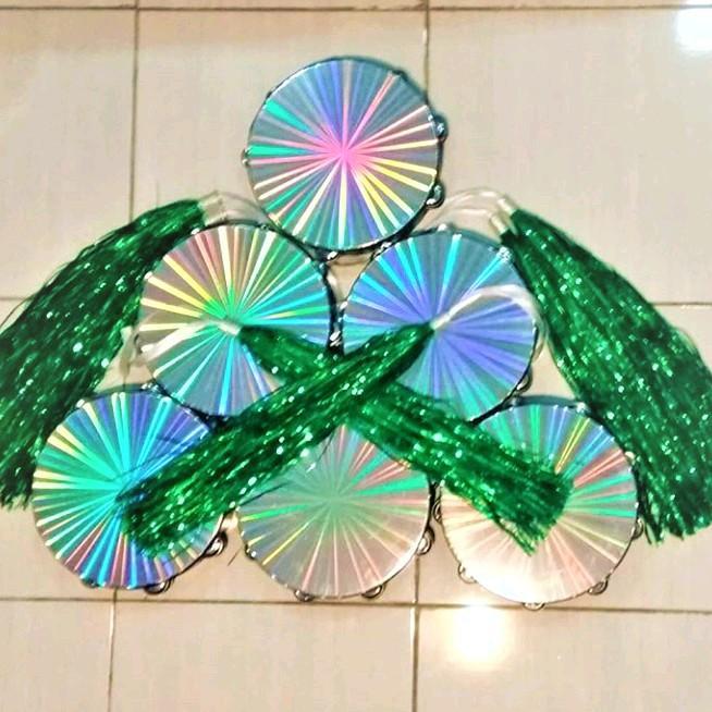 Tassel Tamborin Metalik Rumbai Pita Tamborin Alat Tari Tasel Untuk Prop Tamborine Gereja