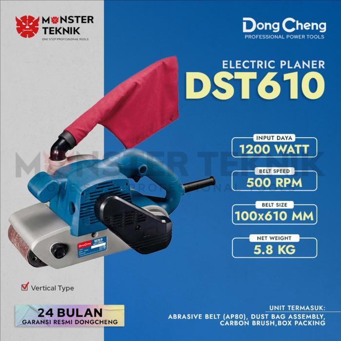 Mesin Amplas 4" Dongcheng DST 610 Belt Sander 100mm 1200Watt DST610
