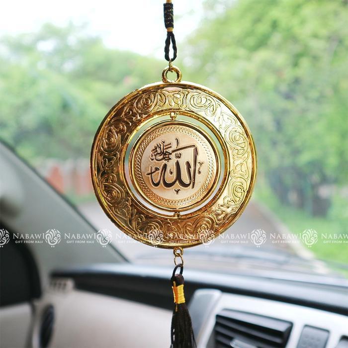 SALE Gantungan Spion Mobil Bulat Besar Lafadz Allah dan Muhammad Gantungan Spion Car Gold Spion