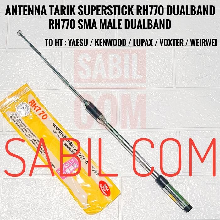 ANTENA HT DUALBAND RH770 SMA MALE FOR HT KENWOOD TH K20A YAESU VOXTER