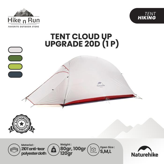 Tenda Camping Naturehike 20D Cloud 1P Tent Upgrade Version NH18T010-T