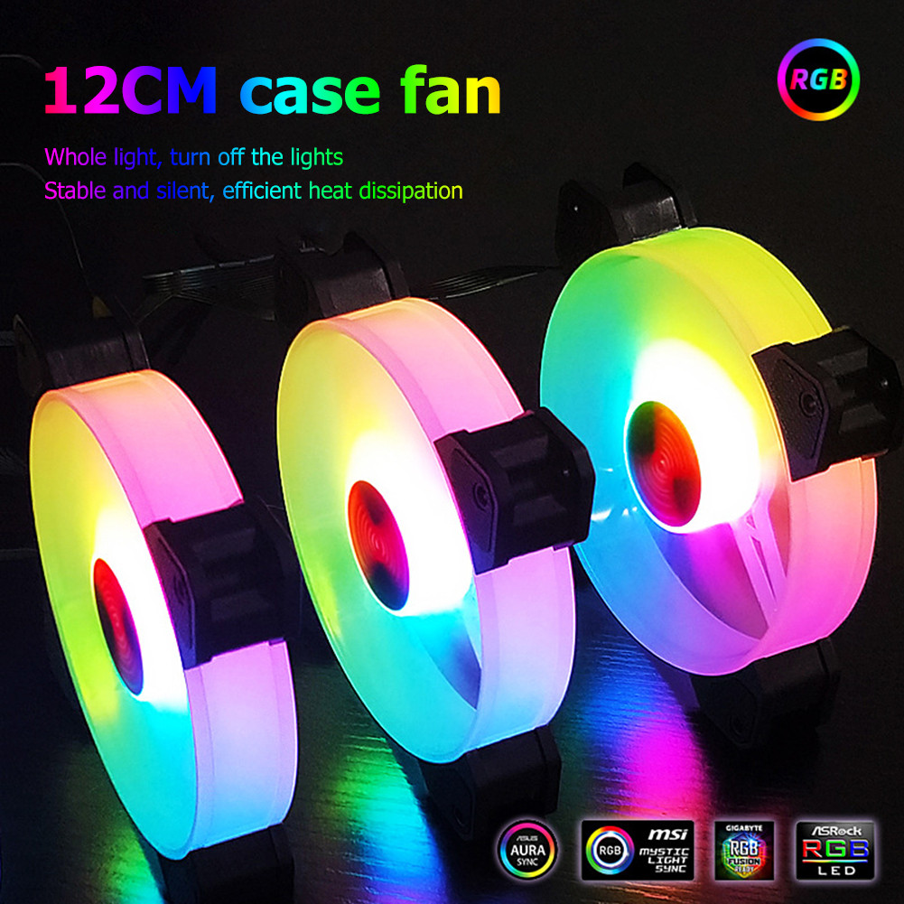 COOLMOON 120mm Chassis RGB Cooling Fan Computer PC Desktop Case Gorgeous Lighting Quiet Radiator Hea