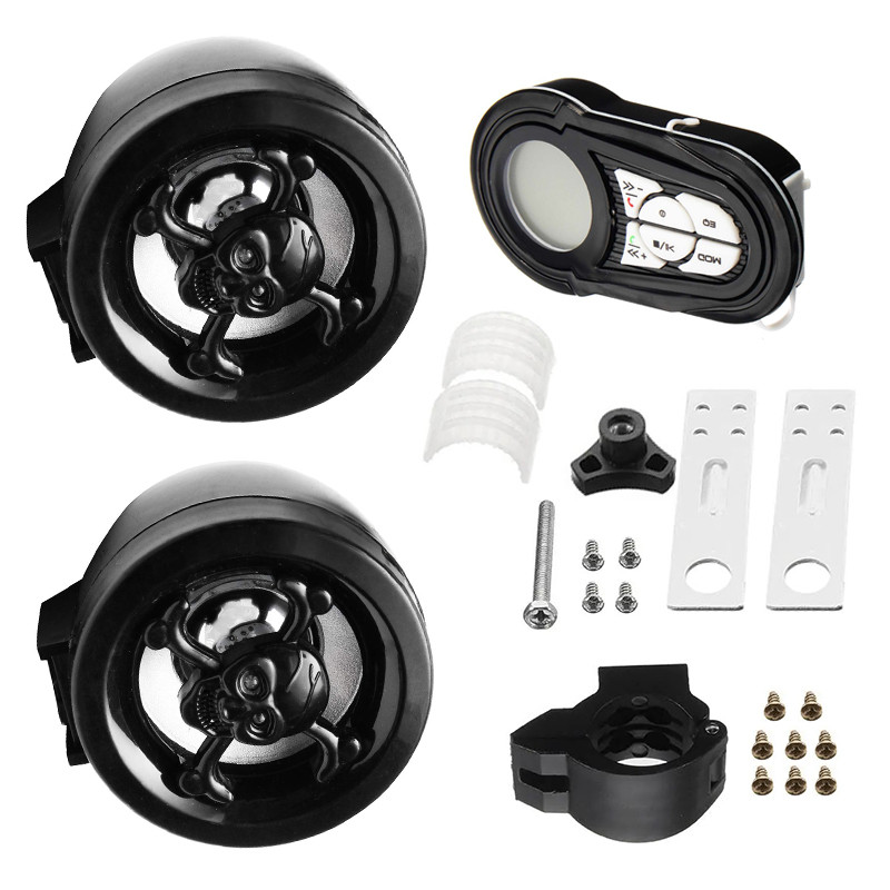 Motorcycle MP3 Audio Player Waterproof Speaker Bluetooth Anti-theft Device Sound System And 2Pcs USB