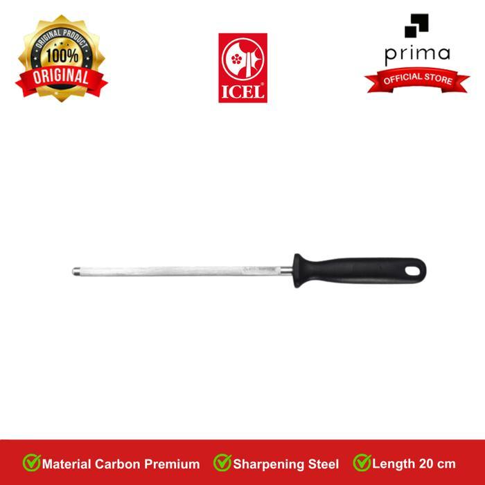 Asahan Pisau Sharpening Steel 20 cm Asahan Pisau, Black - ICEL