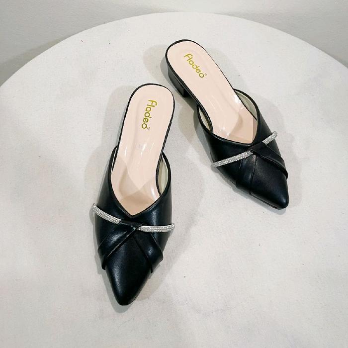 Fladeo Sandal Heels Wanita Selop Heels Tali Berkilau Vanessa Cantik Sendal Pesta Shoes Lebaran 2025