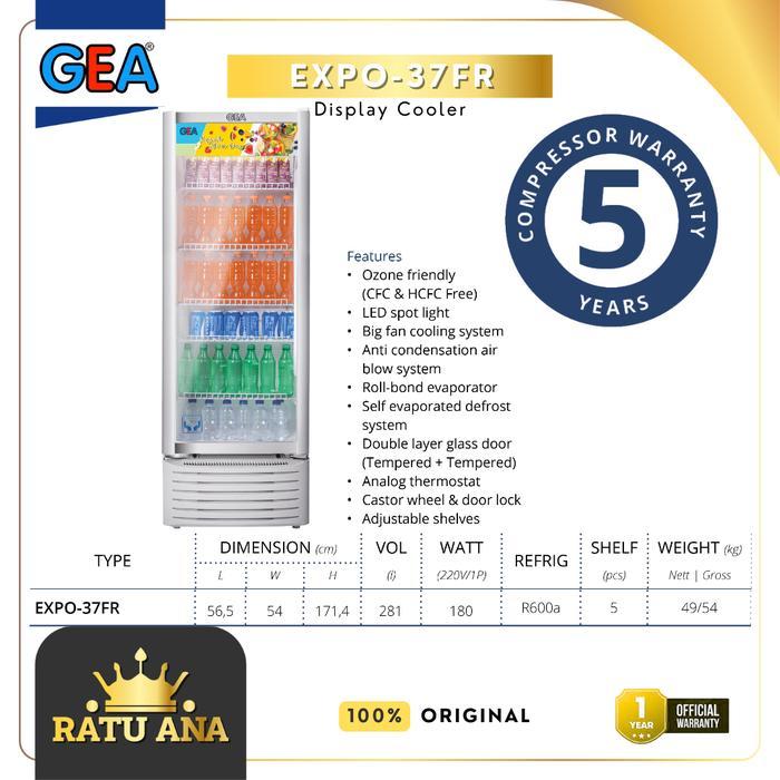Kulkas Showcase Gea Expo 37Fc Pendingin Minuman / Display Cooler