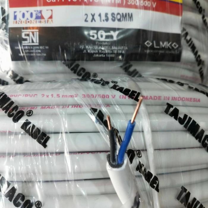 kabel listrik 2x1,5 kawat tajimaco 50y/kabel kawat NYM 2 x1,5 tajimaco