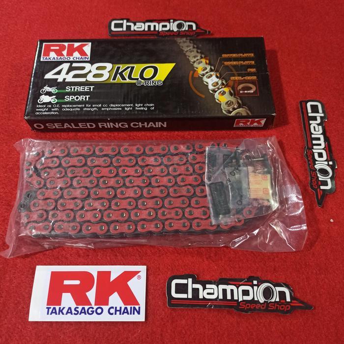 Rantai Rk Takasago Chain O-Ring Oring Klo 428-140L 428-140 428 Red