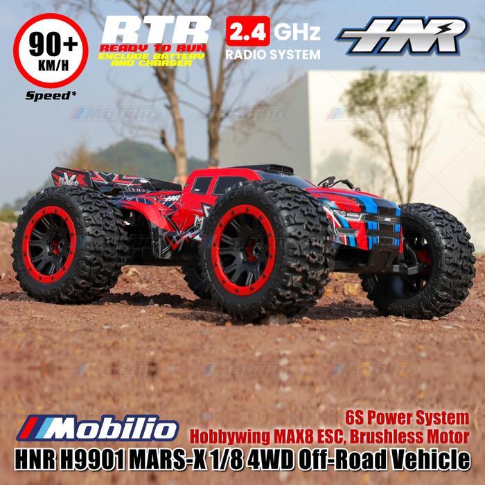 Hnr H9901 Mars-X 1/8 4Wd Off-Road Vehicle Rc 6S Power System Hobbywing Max8 Esc Brushless Motor Rtr