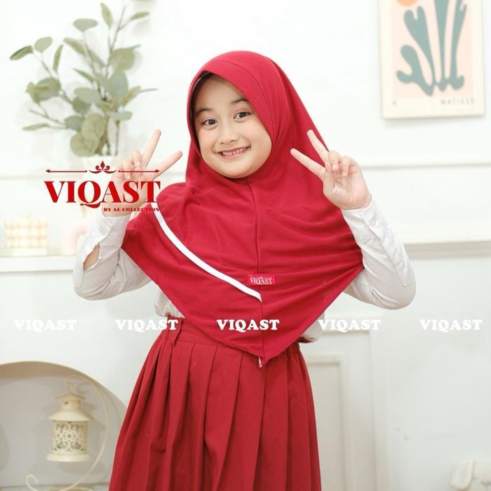 ASLI Hijab Anak sekolah Ainun 6-10 Tahun Kaos Pe premium Jilbab instan Anak Putih Kerudung Anak