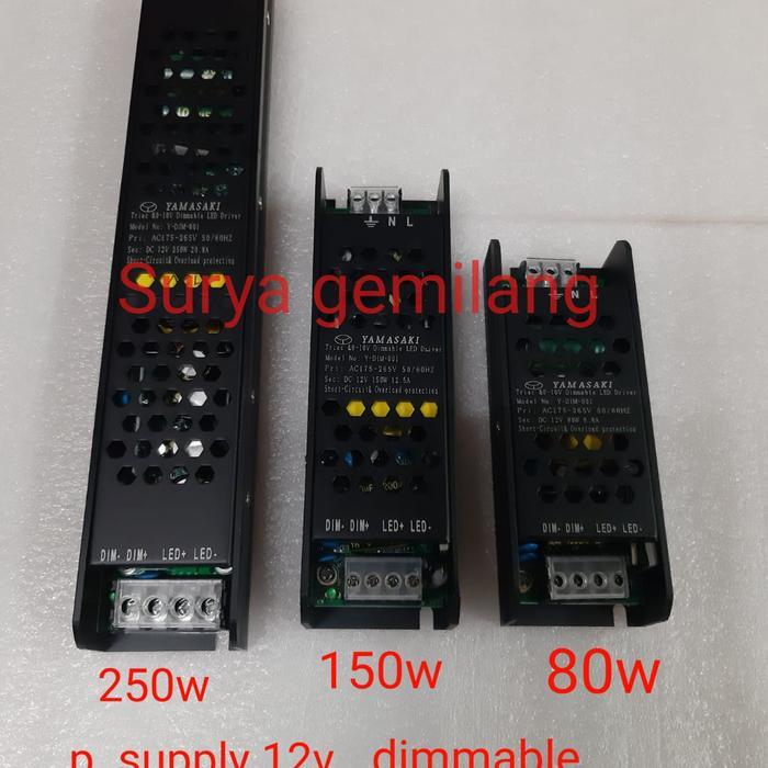 Trafo Dimmer Dc 12V 80Watt 80W. Adaptor Dimmer 12V. Powersupply Dimmer