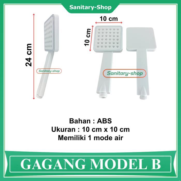 Gagang Kepala Hand Shower Mandi Bulat Kotak Putih White Series Promo