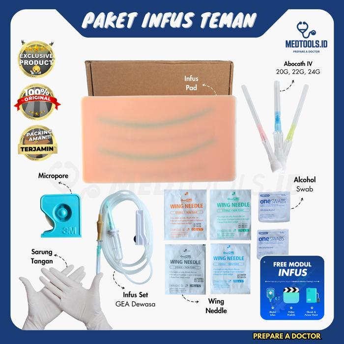 Paket Infus Temen [Infusion Pad + Set + Abocath + Wing Needle + Micropore + Alkohol Swab] - Medtools
