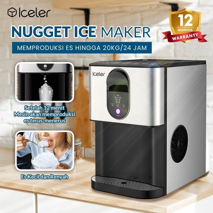 Ready Iceler Mesin Es Nugget Es Kecil Cocok Digigit Hasil Nugget Ice Terus Menerus 30Kg/24Jam