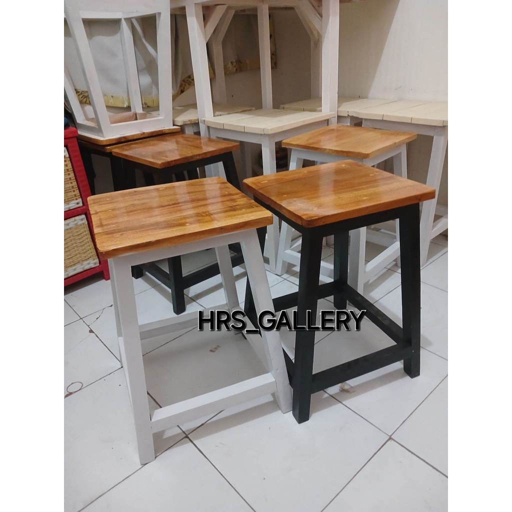 (Ready stok) kursi bar kursi tinggi 100cm kursi tangga kayu
