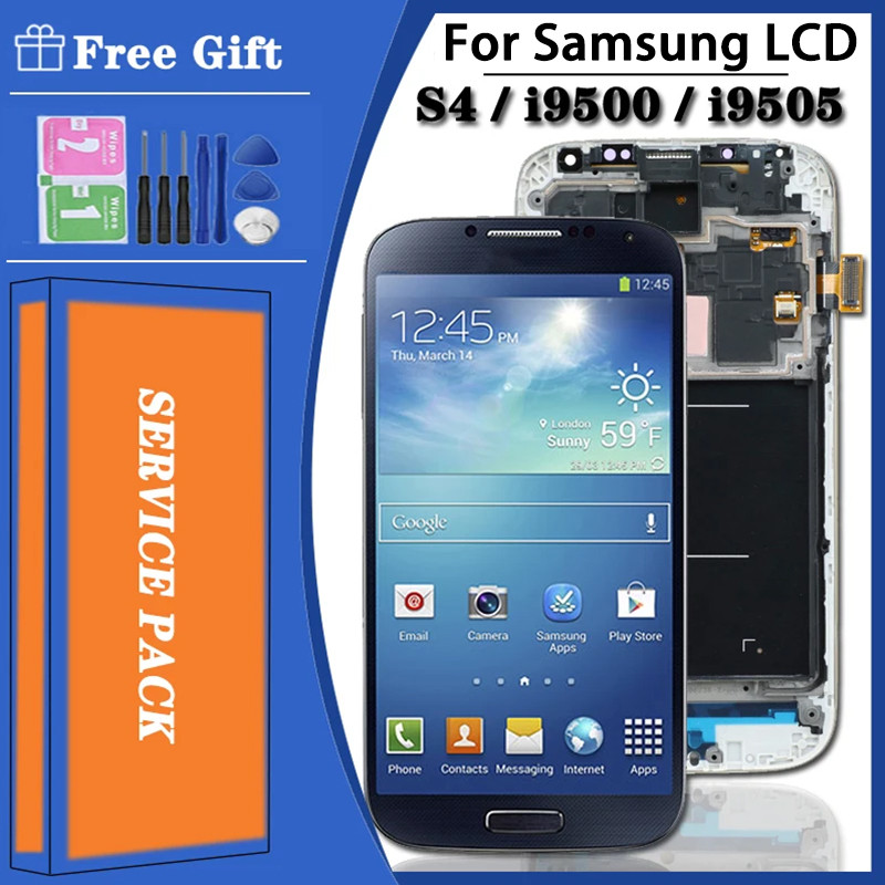 5.0" Super AMOLED S4 LCD For Samsung  S4 GT-i9505 i9500 i9505 i545 i337 LCD Display Touch Screen Dig