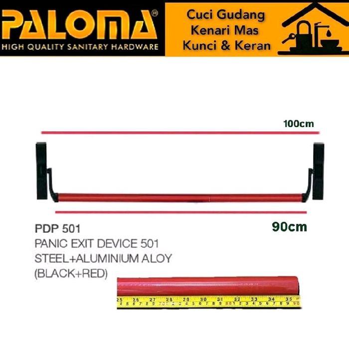 READY Handle Pintu Darurat PDP 501 Paloma - Bahan Steel+Aluminium Aloi - Warna Black+Red - Panjang