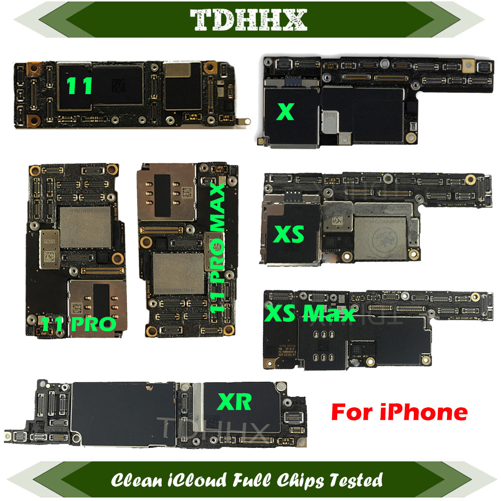 For iPhone Xs Max / XR / X Main Logic Board Clean iCloud Motherboard For iPhone 11 Pro Max No Face